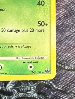 Leafeon 24/100 Majestic Dawn Cosmos Holo Rare LP+ Vintage 2008 Pokemon TCG - Image 3
