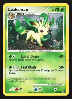 Leafeon 24/100 Majestic Dawn Deck Exclusive Holo Rare Pokemon Card SWIRL - Image 1