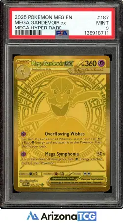 Pokemon 2025 Mega Gardevoir ex 187/132 Gold Hyper Rare Mega Evolution PSA 9 - Image 1