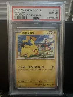 2023 POKEMON JPN SV-P PROMO GYM EVENT CAMPAIGN #120 PIKACHU PSA 10 - Image 1