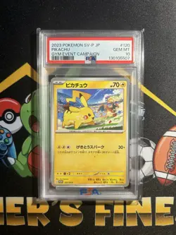 2023 POKEMON JPN SV-P PROMO GYM EVENT CAMPAIGN #120 PIKACHU PSA 10 - Image 1