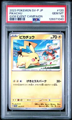 2023 POKEMON JPN SV-P PROMO GYM EVENT CAMPAIGN #120 PIKACHU PSA 10 - Image 1