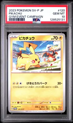 2023 POKEMON JPN SV-P PROMO GYM EVENT CAMPAIGN #120 PIKACHU PSA 10 - Image 1