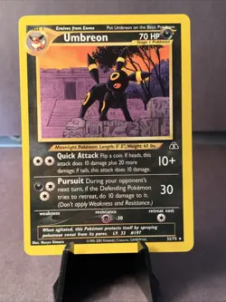 Pokemon TCG Umbreon 32/75 Non Holo Rare Neo Discovery 2001 VTG WOTC NM/LP - Image 1