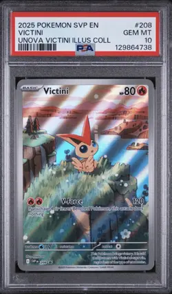 2025 POKEMON SVP EN-SV BLACK STAR PROMO #208 VICTINI PSA 10 GEM MINT - Image 1