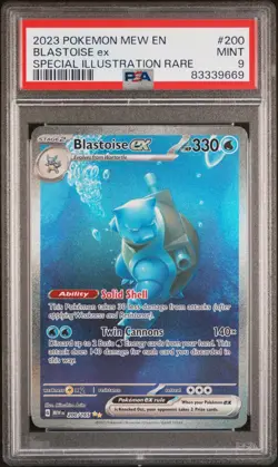 2023 POKEMON MEW EN-151 SPECIAL ILLUSTRATION RARE #200 BLASTOISE EX PSA 9 - Image 1