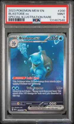 2023 POKEMON MEW EN-151 SPECIAL ILLUSTRATION RARE #200 BLASTOISE EX PSA 9 - Image 1