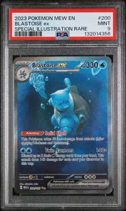 2023 POKEMON MEW EN-151 SPECIAL ILLUSTRATION RARE #200 BLASTOISE EX PSA 9 - Image 1