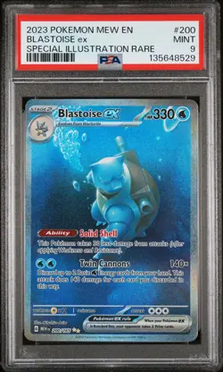 2023 POKEMON MEW EN-151 SPECIAL ILLUSTRATION RARE #200 BLASTOISE EX PSA 9 - Image 1