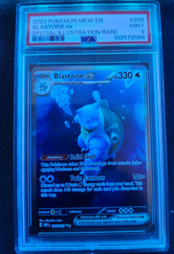 2023 POKEMON MEW EN-151 #200 BLASTOISE ex SPECIAL ILLUSTRATION RARE PSA 9 MINT - Image 1