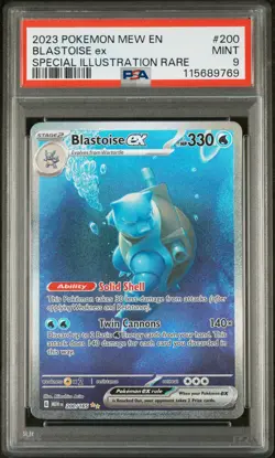 2023 POKEMON MEW EN-151 SPECIAL ILLUSTRATION RARE #200 BLASTOISE EX PSA 9 - Image 1
