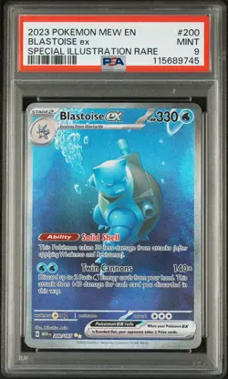 2023 POKEMON MEW EN-151 SPECIAL ILLUSTRATION RARE #200 BLASTOISE EX PSA 9 - Image 1