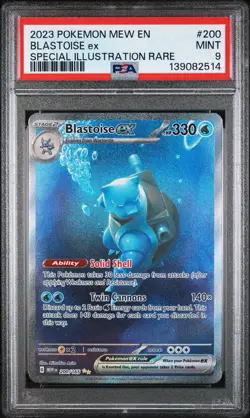 2023 POKEMON MEW EN-151 #200 BLASTOISE EX SPECIAL ILLUSTRATION RARE PSA 9 - Image 3