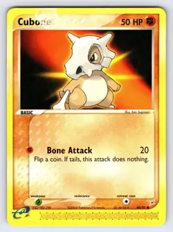 Cubone 40/95 2004 EX Team Magma Vs. Team Aqua Pokemon Card Sugimori Art - Mp - Image 1