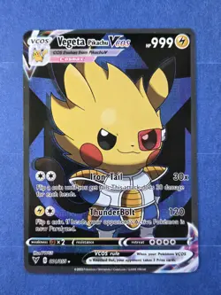 Pikachu Vegeta Pokemon Card VMAX GX EX GX ACG Holo Cosplay - Image 1