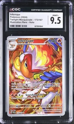CGC 9.5 Infernape #173/159 IR Twilight Masquerade TWM Pokemon Card MINT+ - Image 1
