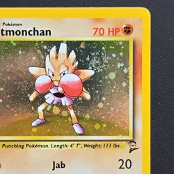 Pokemon TCG Hitmonchan Base Set 2 Holo Unlimited Rare Card 8/130 Swirl! - Image 4