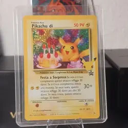 Pokemon Promo Pikachu di Italian Holo Card Standard 1995 Vintage NM - Image 1