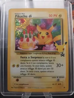 Pokemon Promo Pikachu di Italian Holo Card Standard 1995 Vintage NM - Image 2