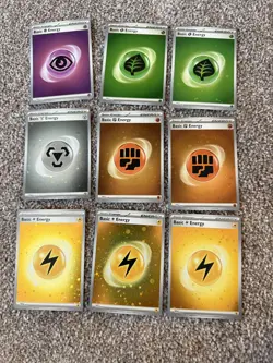 9x Holo Energy Cards Pokemon TCG NM/M Bundle Bulk Grass Fighting Lightning - Image 1