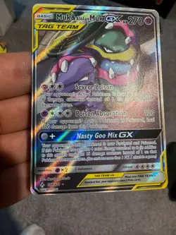 Nm mint tag team Muk & Alolan Muk GX (Full Art) 197/214 Sm-Unbroken Bonds Holo - Image 1