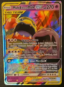 Pokemon TCG Muk & Alolan Muk GX Tag Team 61/214 Sm-Unbroken Bonds Holo - Image 1
