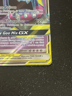 tag team Muk & Alolan Muk GX (Full Art) 196/214 Sm-Unbroken Bonds Holo Pokemon - Image 4