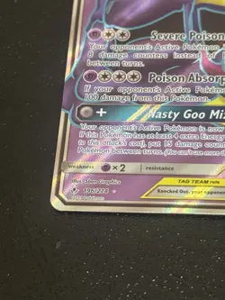 tag team Muk & Alolan Muk GX (Full Art) 196/214 Sm-Unbroken Bonds Holo Pokemon - Image 5