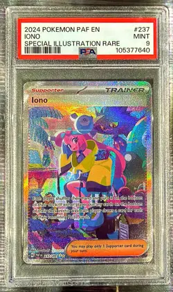 2024 POKEMON PAF EN PALDEAN FATES SPECIAL ILLUSTRATION RARE #237 IONO PSA 9 - Image 1