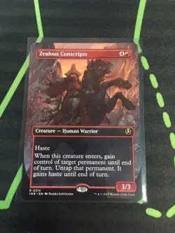 MTG Magic The Gathering Zealous Conscripts INR Rare Borderless Red - Image 1