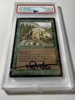 Wolverine Pack Legends MTG Autographed Artist Proof PSA 10 Gem Mint PSA Auto 8 - Image 1