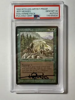 Wolverine Pack Legends MTG Autographed Artist Proof PSA 10 Gem Mint PSA Auto 8 - Image 2
