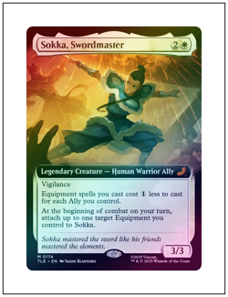 1x Sokka, Swordmaster, Extended Art Foil, Avatar, Magic MTG NM - Image 1
