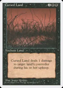 Cursed Land 1995 Non Foil Uncommon Fourth Edition MTG Near Mint - Image 1