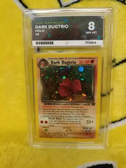 Pokemon Team Rocket Set 2000 Holo Dark Dugtrio 6/82 Ace Graded 8 NM-MT - Image 1