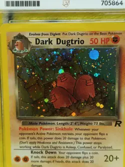 Pokemon Team Rocket Set 2000 Holo Dark Dugtrio 6/82 Ace Graded 8 NM-MT - Image 2