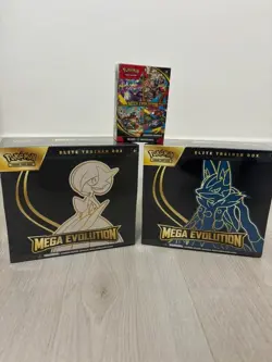 Pokemon TCG: Mega Evolution Lucario ETB + Gardevoir ETB + Mega Evolution Booster - Image 1