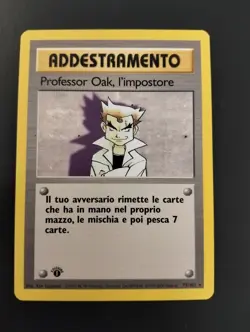 PROFESSOR OAK L'IMPOSTORE 73/102 PRIMA 1 EDIZIONE SET BASE CARTA POKEMON ITA - Image 1