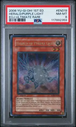 2006 YU-GI-OH! 1st. ED #EN019 Herald/Purple Light EOJ - Ultimate Rare PSA 8 - Image 1