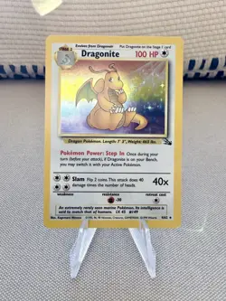 Pokemon Dragonite Fossil Unlimited 4/62 Holo Rare LP WOTC 1999 - Image 1