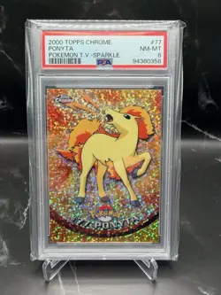 2000 TOPPS CHROME POKEMON T.V. SPARKLE #77 PONYTA PSA 8 - Image 1