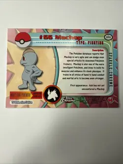 2000 Topps Chrome Pokemon Machop Pokemon Tv Sparkle #66 - Image 4
