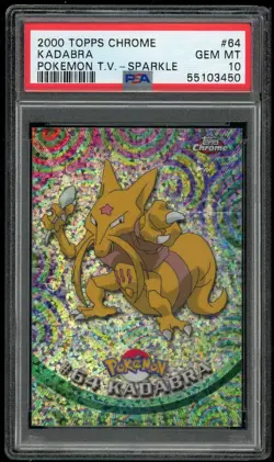 2000 Topps Chrome Kadabra Sparkle Holo Pokemon T.V. #64 PSA 10 Gem Mint - Image 1