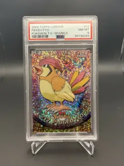 2000 TOPPS CHROME POKEMON T.V. SPARKLE #17 PIDGEOTTO PSA 8 - Image 1