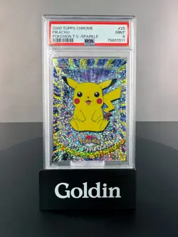 2000 Topps Chrome Pokemon T.V. Sparkle #25 Pikachu - PSA MINT 9 - Image 1