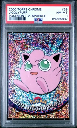 2000 TOPPS CHROME POKEMON T.V. SPARKLE #39 JIGGLYPUFF PSA 8 - Image 1