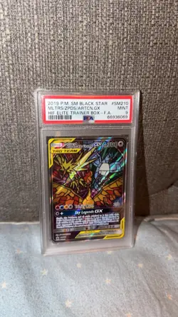 2019 POKEMON SM BLACK STAR PROMO FULL ART/MOLTRES & ZAPDOS & ARTICUNO GX PSA 9 - Image 1