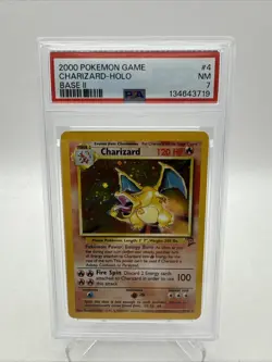 2000 Pokemon Charizard Holo Base Set 2 Holo PSA 7 NM #4 - Image 1