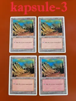 4x Mountain (Version C) | 4th Edition | MTG Magic Cards - Image 1