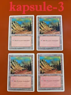 4x Mountain (Version C) | 4th Edition | MTG Magic Cards - Image 3